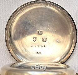 Antique Solid Silver Large Fusee Pocket Watch Improved Patent 1895