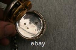 Antique Solid Silver London 1853 Pair Cased Pocket Watch For Spares Or Repair