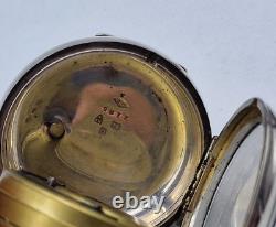 Antique Solid Silver Sunderland Fusee Pocket Watch 53 Mm. /l019