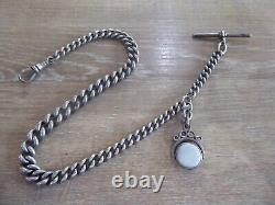 Antique Solid Sterling Silver Single Albert Pocket Watch Chain