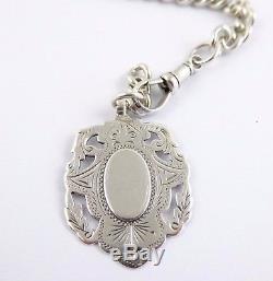Antique Sterling Pocket Watch Chain with Sterling Silver 1906 Fob LAYBY AV