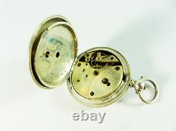 Antique Sterling Silver Courvoisier Freres Pocket Fob Watch Switzerland 935