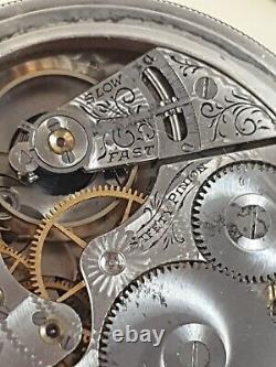 Antique Sterling Silver Pocket Watch 1900 ELGIN USA 15 Jewel works 52 Mm 100 Gra