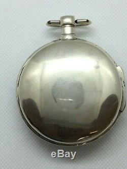 Antique Sterling Silver VERGE FUSEE Pocket Watch Cleaned, Oiled, and Working