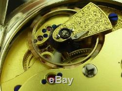 Antique Straub & Hebting, 19j Fusee key wind pocket watch, wind indicator. Mint