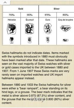 Antique Swiss 14k Gold Pocket Watch Approx Date 1880-1907