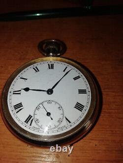 Antique Swiss 16s Open Face 15 Jewel Pocket Watch rolled Gold Working SPARESREP