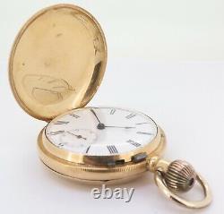 Antique Swiss 18K Yellow Gold Lever Double Sided Dials Calendar Pocket Watch