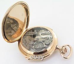 Antique Swiss 53.5mm Chronograph Quarter Repeater 14K Gold Pocket Watch