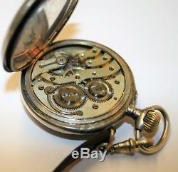 Antique Swiss Ancre Calendar Captains Pocket Watch 1920s 15 Jewels Working