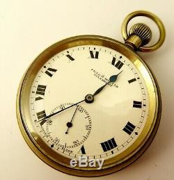 Antique Swiss Art Deco Field & Son Aylesbury Mechanical Pure Nickle Pocket Watch
