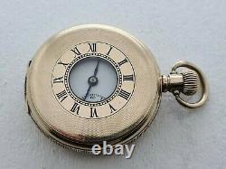Antique Swiss Made 16s Gold Plated Half Hunter Pocket Watch SPARES/REPAIR 63