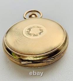 Antique Swiss Made 16s Pocket Watch Open Face 15jewel Gold Plated Full Working