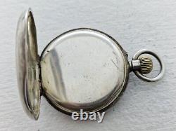 Antique Swiss Made Half Hunter 935 Solid Silver Pocket Watch SPARES/REPAIR 141