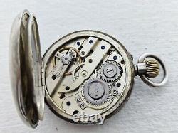 Antique Swiss Made Half Hunter 935 Solid Silver Pocket Watch SPARES/REPAIR 141