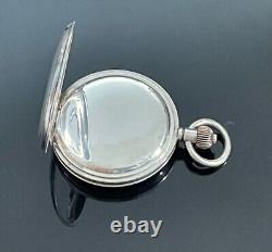 Antique Swiss Made Minreva Solid Silver Half Hunter Pocket Watch c. 1919