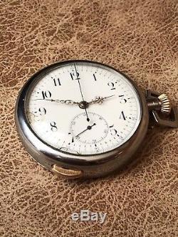 Antique Swiss Made Quarter Repeater Pocket Watch With A Chronograph Function