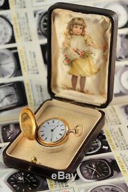 Antique Swiss Patek Philippe Ladies Pocket Watch 32.8mm 18K Gold 3 Covers 1928