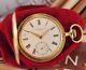 Antique Swiss Patek Philippe Pocket Watch 49mm 18k Solid Yellow Gold 3 Covers