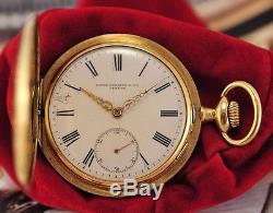 Antique Swiss Patek Philippe Pocket Watch 49mm 18K Solid Yellow Gold 3 Covers