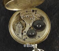 Antique Swiss Roundly Silver 0800 Pocket Watch Carved Case Ornate Scene Working