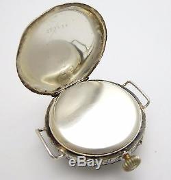 Antique Swiss Silver Cased Pocket Watch Wrist Watch Converted Needs Work LAYBY
