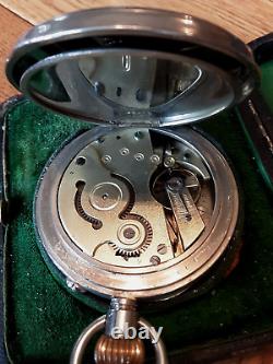 Antique Swiss Silver Pocket Watch Travel Case & Watch Henry Matthews Birmingham