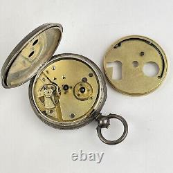 Antique Swiss Solid Silver Cased Pocket Watch 5cm
