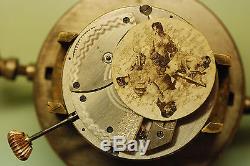 Antique Swiss gunmetal erotic automaton pocket watch circa 1890 BREVET 24340