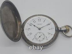 Antique TIFFANY & CO. NEW YORK Sterling Silver Full Hunter Wind-Up Pocket Watch