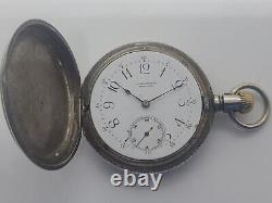 Antique TIFFANY & CO. NEW YORK Sterling Silver Full Hunter Wind-Up Pocket Watch