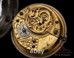 Antique Tarts Triple-Case Verge Fusee Silver Pocket Watch. Calendar. 1779