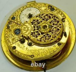 Antique Thomas Newman Verge Fusee pocket watch movement. A project for repair