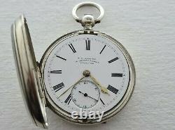 Antique Thomas Russell Solid Silver 18s Fusee Pocket Watch Needs Repair Rare