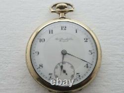 Antique Thomas Russell and Son Gold Plated Pocket Watch Gift Box VGC Rare