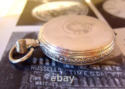 Antique Thos Russell Pocket Watch 1920s Swiss 10 Jewel Silver Plated Case Fwo