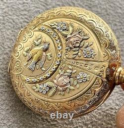 Antique Tiffany & Co. 18k Multi Color Gold Pocket Watch with Display Dust Cover