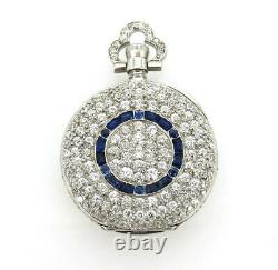 Antique Tiffany & Co. 6.50ct Diamond 0.75ct Sapphire Platinum Pocket Watch