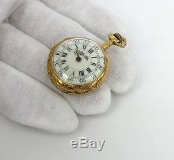 Antique Tiffany & Co Triple Signed 18K Yellow Gold Fancy Case Pocket Watch