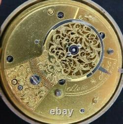 Antique Unbranded Verge Fusee Pocket Watch + Sterling Pair Case for Repair