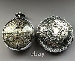 Antique Verge Fusee 17th Century Pair Cased Pocket Watch By Windmills London