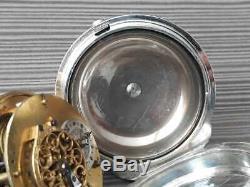 Antique Verge Fusee Alarm Silver Pocket Watch