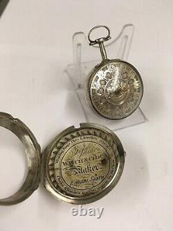 Antique Verge Fusee Pocket Watch Champleve Dial GOOD BALANCE Spares Or Repair