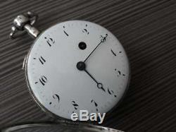 Antique Verge Fusee Quarter Hour Repeater Silver Pocket Watch
