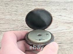 Antique Victoria Gunmetal Alarm Pocket Watch Spares Or Repair Rare