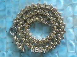 Antique Victorian 14k 15k Gold Ornate Book Pocket Watch Chain Necklace 47 grams