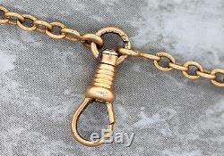 Antique Victorian 1880s Estate 14K 585 Yellow Gold Pocket Watch Fob Chain