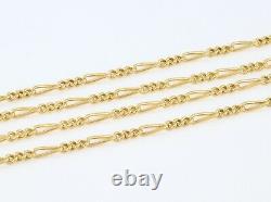 Antique Victorian 18Ct Gold Figaro Link Guard Long Chain Necklace 45.8grams