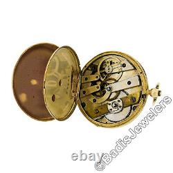 Antique Victorian 18k Gold F & A Meylan Openface Key Wind Pocket Watch ca. 1840s
