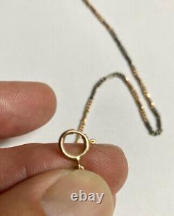 Antique Victorian 2 Tone Solid 10K Yellow Gold & Sterling Pocket Watch Fob Chain